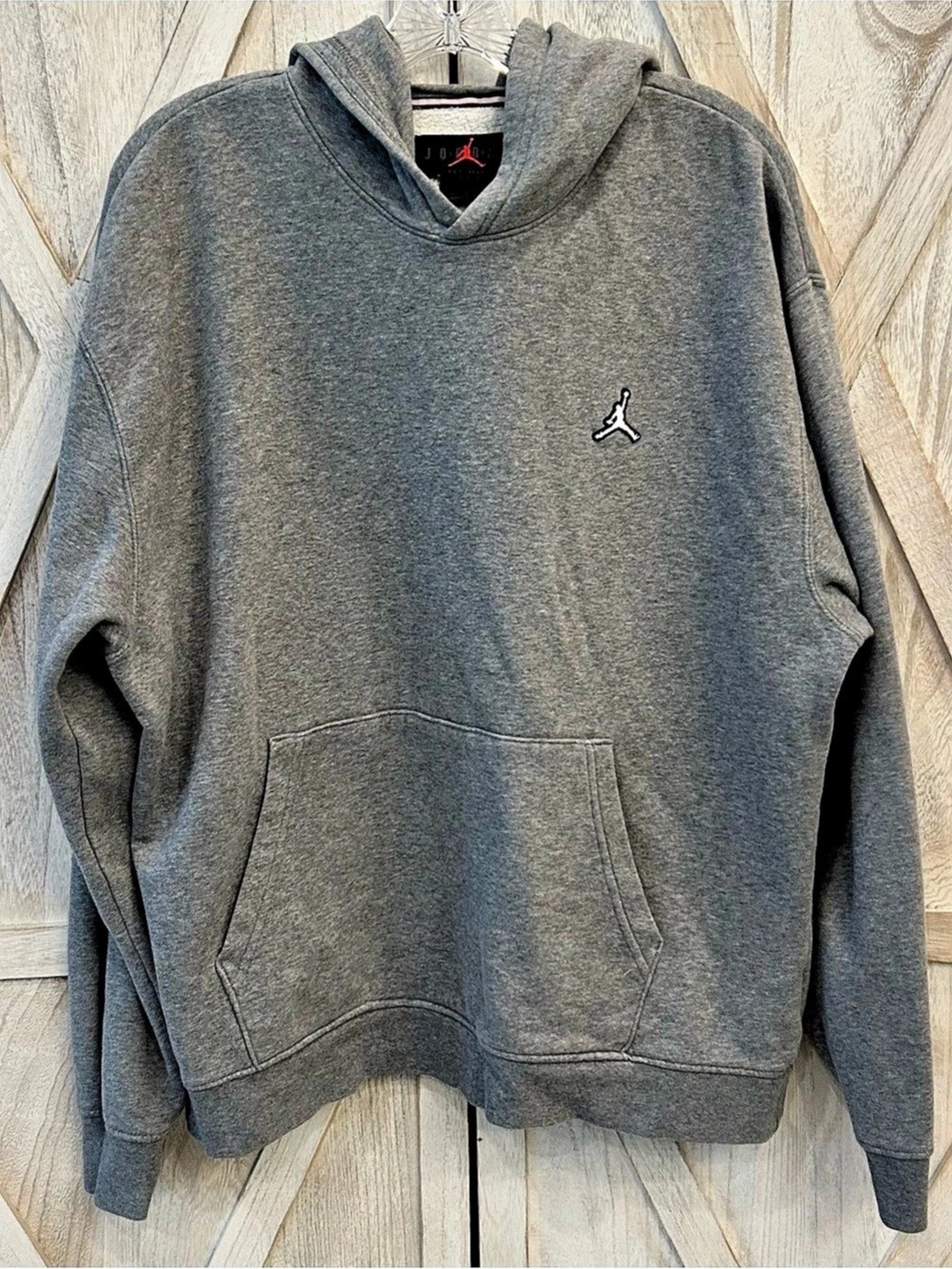 Jordan Brooklyn Fleece Men's Large Heather Gray Hoodie Jumpman